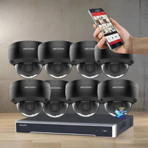 Hikvision CCTV Kit, AcuSense, 8 x 8MP Dome (Mic), 8CH NVR with 4TB HDD