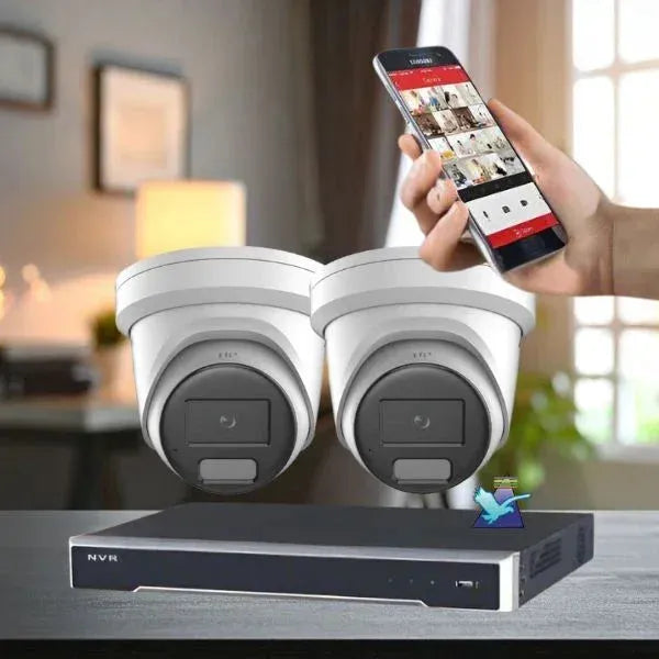 Hikvision CCTV Kit, AcuSense, 2 x 6MP Turret, 4CH NVR with 4TB HDD