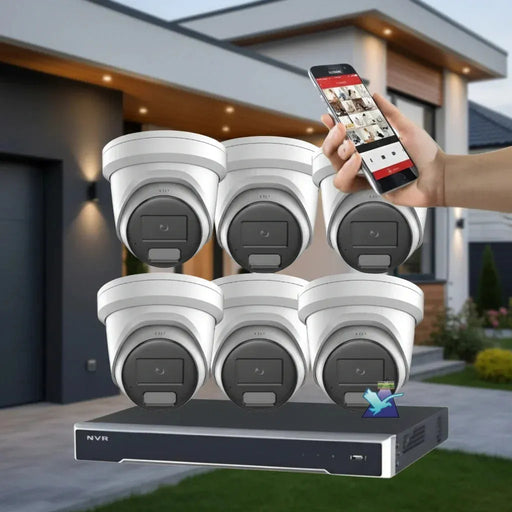 Hikvision CCTV Kit, AcuSense, 6 x 6MP Turret, 8CH NVR with 4TB HDD