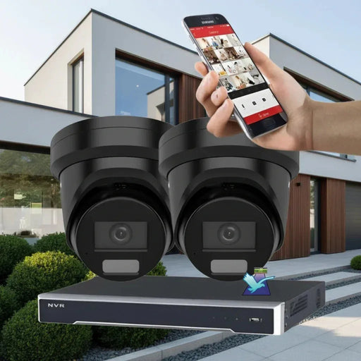 Hikvision CCTV Kit, AcuSense, 2 x 6MP Turret, 4CH NVR with 4TB HDD