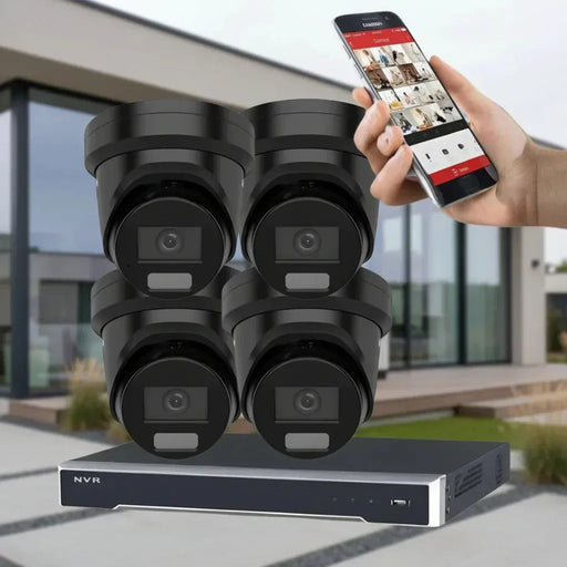 Hikvision CCTV Kit, AcuSense, 4 x 6MP Turret, 8CH NVR with 4TB HDD