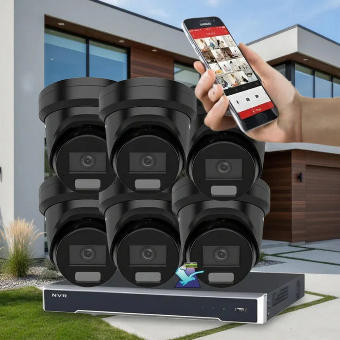 Hikvision CCTV Kit, AcuSense, 6 x 6MP Turret, 8CH NVR with 4TB HDD