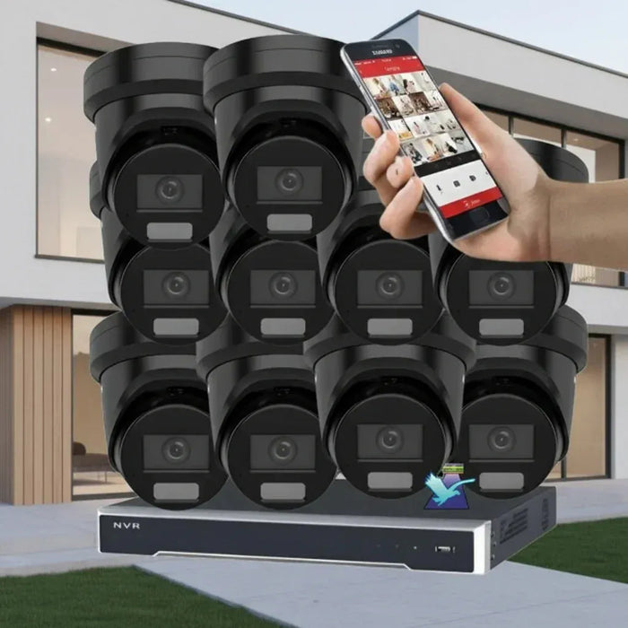 Hikvision CCTV Kit, AcuSense, 10 x 8MP Turret, 16CH NVR with 4TB HDD