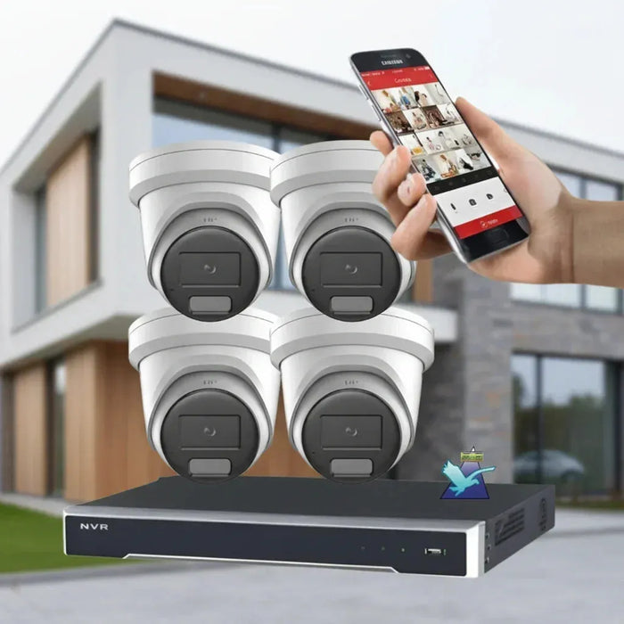 Hikvision CCTV Kit, AcuSense, 4 x 6MP Turret, 8CH NVR with 4TB HDD