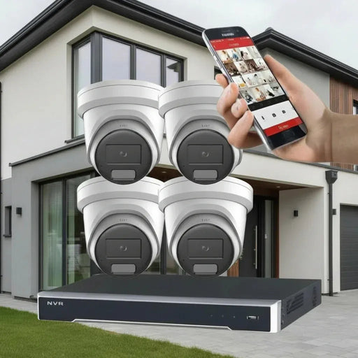 Hikvision CCTV Kit, AcuSense, 4 x 8MP Turret, 4CH NVR with 4TB HDD