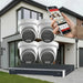 Hikvision CCTV Kit, AcuSense, 4 x 8MP Turret, 4CH NVR with 4TB HDD