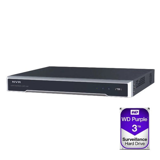 Hikvision 8 Channel M Series Network Video Recorder, 3 TB Hard Drive, DS-7608NI-M2/8P
