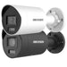 Two Hikvision security cameras on a white background