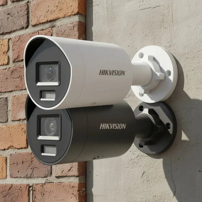 Hikvision DS-2CD2066G2H-IU 6MP mini bullet cameras in white and black