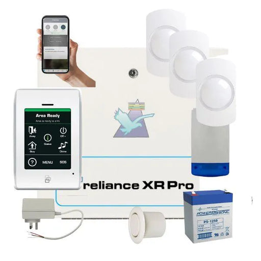 Hills Security Alarm System Reliance XRPro, Touchnav Kit with Guardall Detectors