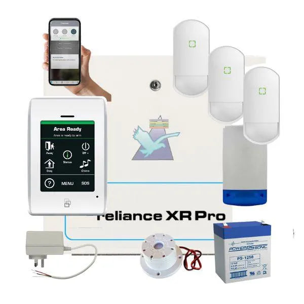 Hills Security Alarm System Reliance XRPro, Touchnav Kit with Optex Detectors
