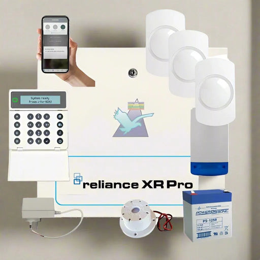 Hills Security Alarm System Reliance XRPro, NXG-1830 with Guardall Detectors