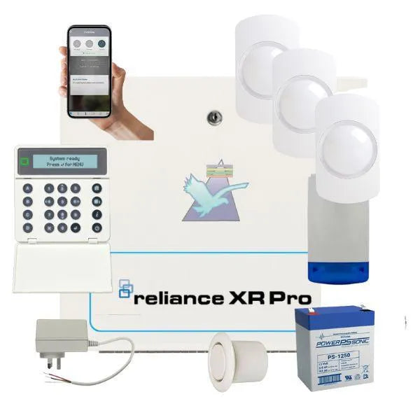 Hills Security Alarm System Reliance XRPro, NXG-1830 with Guardall Detectors