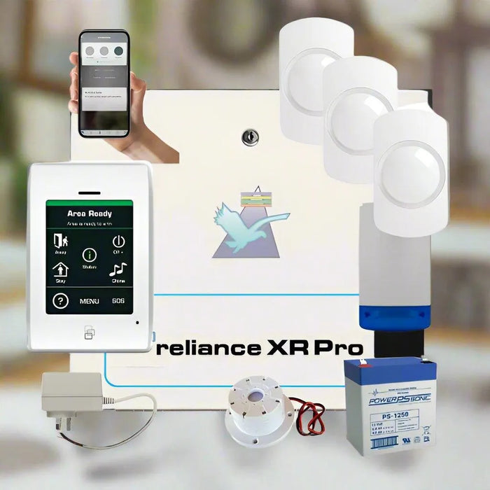 Hills Security Alarm System Reliance XRPro, Touchnav Kit with Guardall Detectors