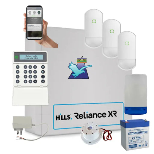 Hills Security Alarm System Reliance XR with Optex Detectors
