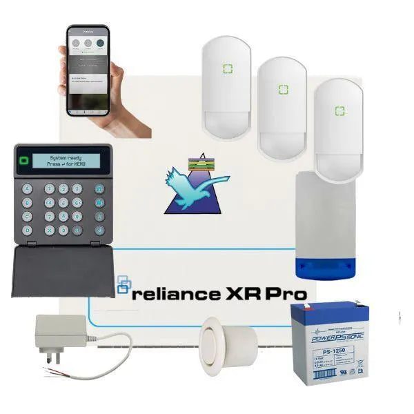 Hills Security Alarm System Reliance XRPro with Optex Detectors