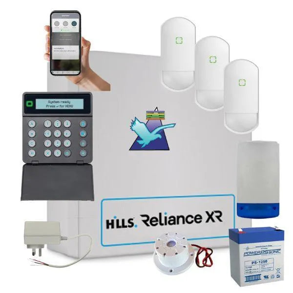 Hills Security Alarm System Reliance XR with Optex Detectors