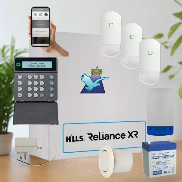 Hills Security Alarm System Reliance XR with Optex Detectors