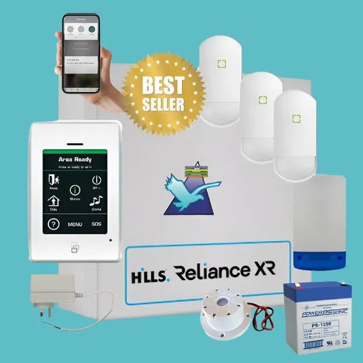 Hills Security Alarm System Reliance XR, Touchnav Kit with Optex Detectors