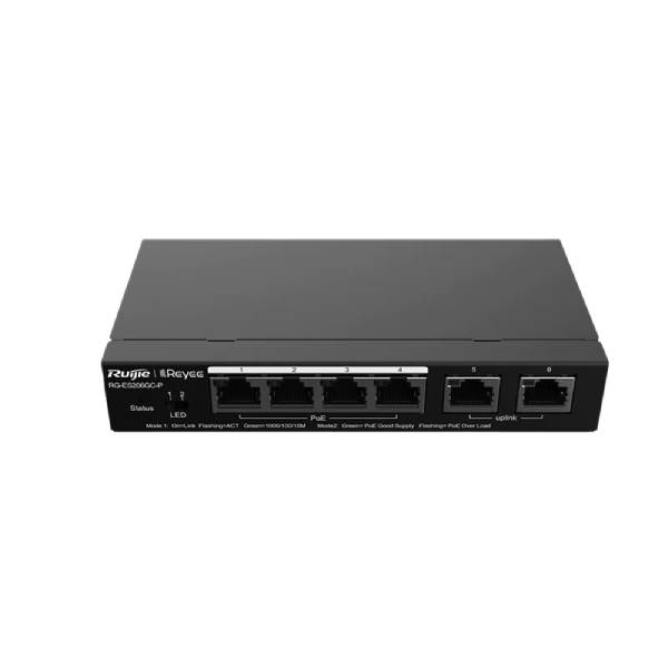 Ruijie Reyee 6 Port Switch (4 x PoE+), RG-ES206GC-P- CTC Communications