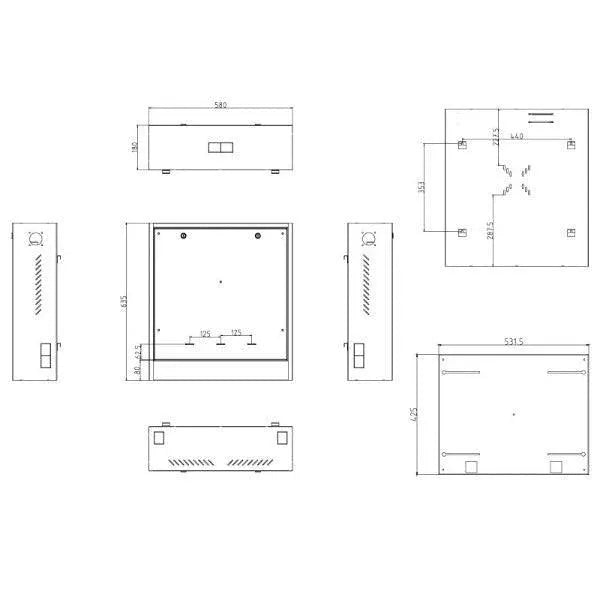 SECCAB Slimline Vertical Wall Mount Security Cabinet,Fitted with Fan
