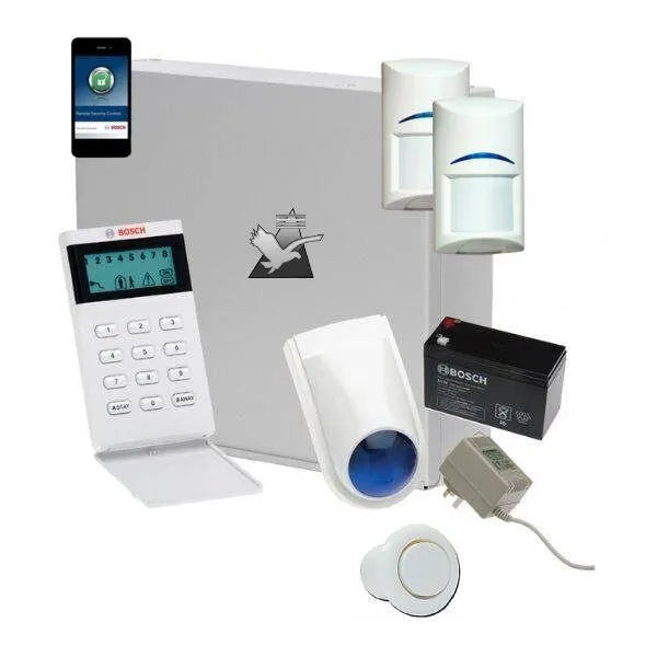 Bosch Solution 2000 Security Alarm System with 2 x PIR Detectors+ Icon Code Pad + IP Module