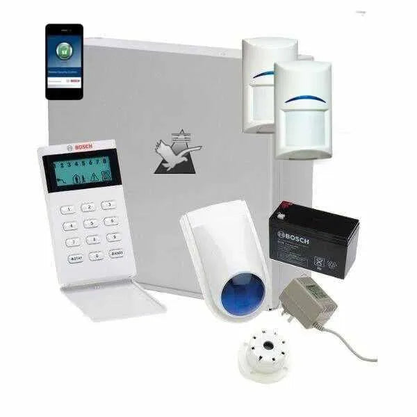 Bosch Solution 2000 Security Alarm System with 2 x Quad Detectors +Icon Code pad+ IP Module