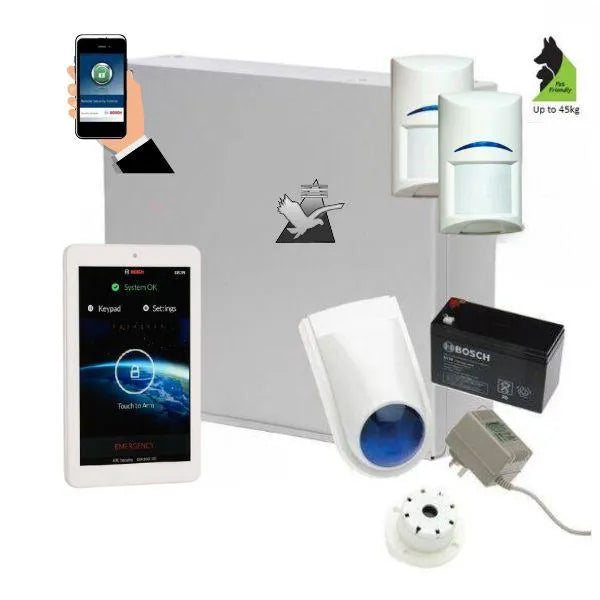Bosch Solution 2000 Security Alarm System with 2 x Gen 2 Tritech Detectors+ 7" Touch Screen Code pad+ IP Module