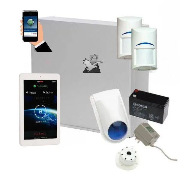 Bosch Solution 2000 Security Alarm System with 2 x PIR Detectors+ 7" Touch Screen Code Pad+ IP Module