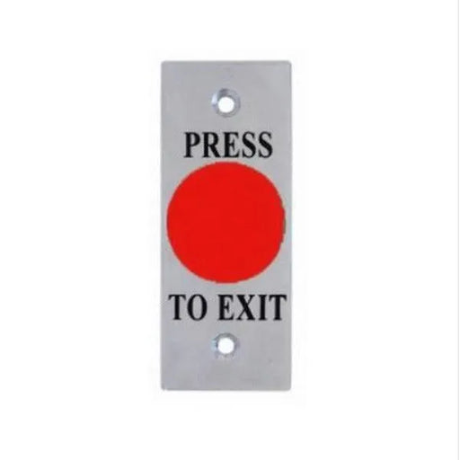 Smart WES1651R Red Press-to-Exit Button, Illuminated Mushroom Head on Flat Slim/Mullion Stainless Steel Plate