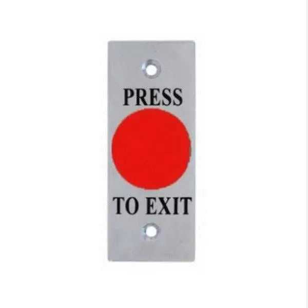 Smart WES1651R Red Press-to-Exit Button, Illuminated Mushroom Head on Flat Slim/Mullion Stainless Steel Plate