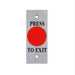 Smart WES1651R Red Press-to-Exit Button, Illuminated Mushroom Head on Flat Slim/Mullion Stainless Steel Plate
