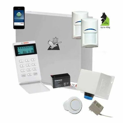 Bosch Solution 2000 Security Alarm System with 2 x Tritech Detectors +Icon Code pad + IP