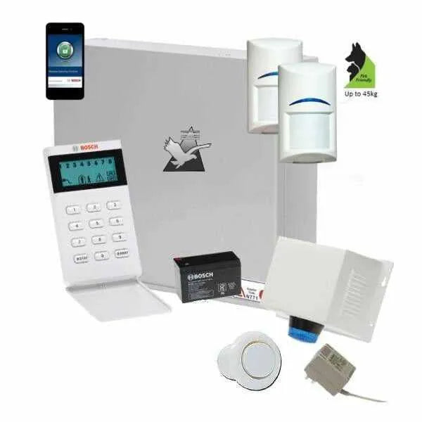 Bosch Solution 2000 Security Alarm System with 2 x Tritech Detectors +Icon Code pad + IP