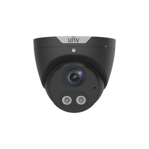 Uniview 8MP Triguard Turret Security Camera Fixed Lens,Built-in Mic and Speaker, Black, IPC3618SB-ADF28KMC-I0-BK