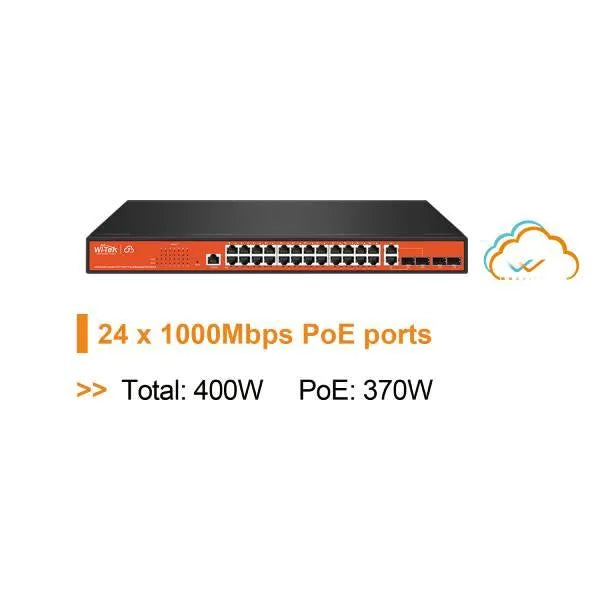 WI-TEK Economic 24 Ports Poe Switch, WI-PCMS328GF