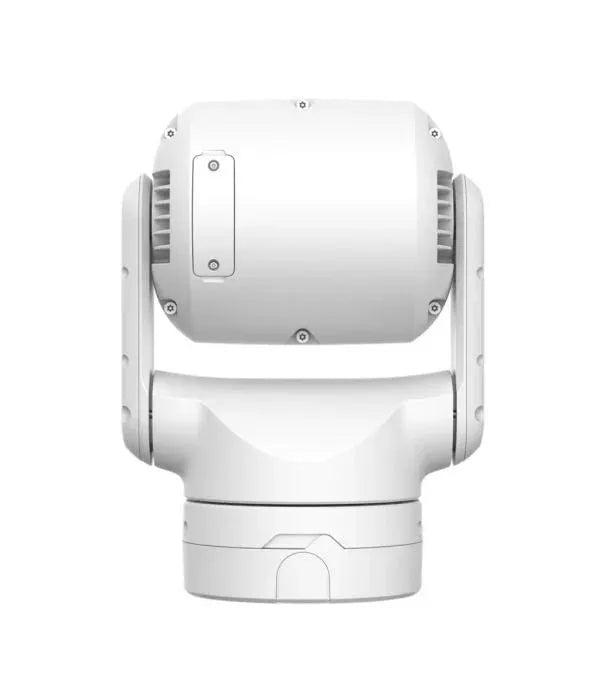 White PTZ security camera on a white background