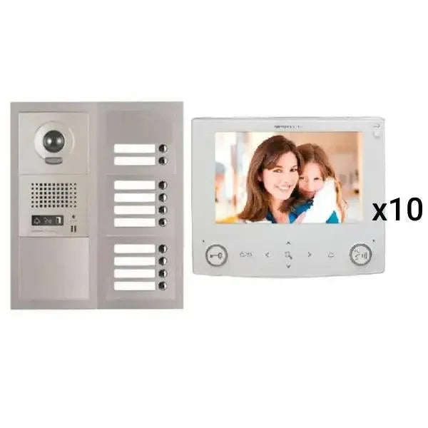 Aiphone GT-10V7 10 Apartment Multi Tenant 7" Video Intercom System Set(GT-1C7)