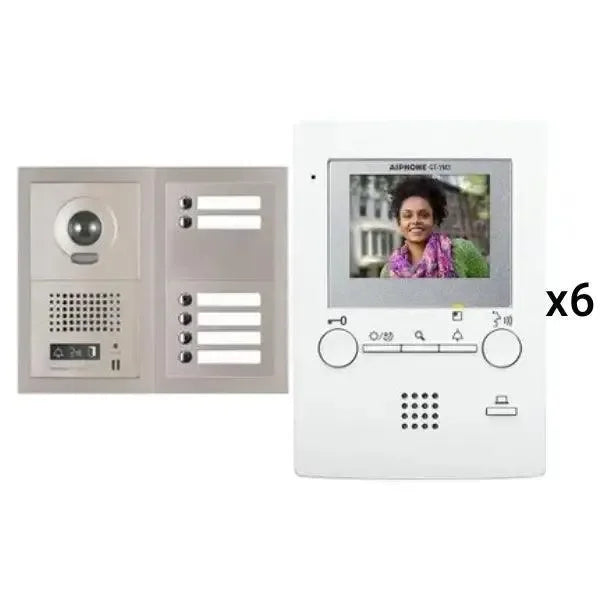 Aiphone GT-6V3 6 Apartment 3.5in Video Intercom | CTC Comms