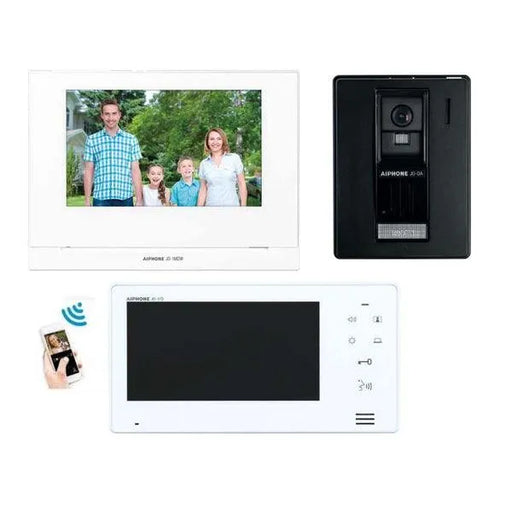 Aiphone Smartphone Intercom kit, Two Monitors, JO Series, JOS-1AW-2M