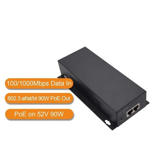 Wi-Tek, 1GE BT 90W PoE+1GE Uplink Industrial PoE Injector, WI-POE58-BT