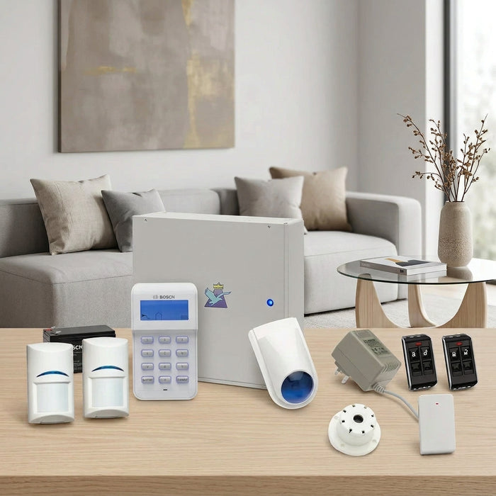 Bosch Solution 3000 Alarm System with 2 x Wireless Tritech detectors+ Icon Code pad + Deluxe Remote Kit