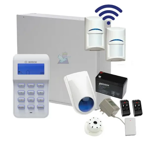 Bosch Solution 3000 Alarm System with 2 x Wireless Tritech detectors+ Icon Code pad + Deluxe Remote Kit