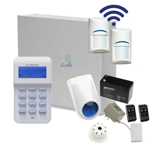 Bosch Solution 3000 Alarm System with 2 x Wireless Tritech detectors+ Icon Code pad + Deluxe Remote Kit