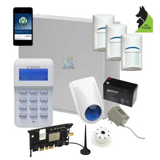 Bosch Solution 3000 Alarm System with 3 x Gen 2 Tritech Detectors+ Icon Code pad+GSM Module