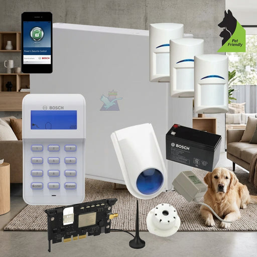 Bosch Solution 3000 Alarm System with 3 x Gen 2 Tritech Detectors+ Icon Code pad+GSM Module