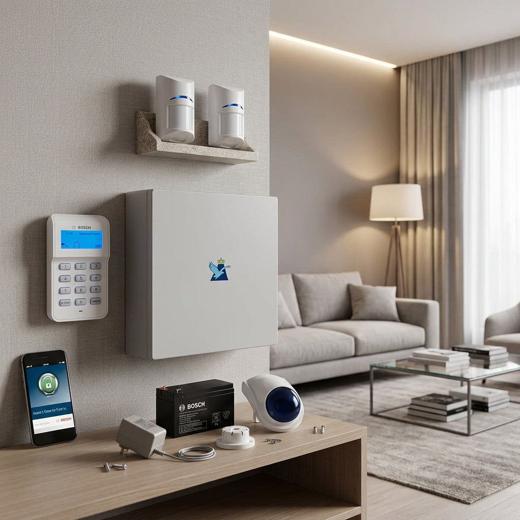 Bosch Solution 2000 Security Alarm System with 2 x Detectors+ Icon Code Pad + IP Module