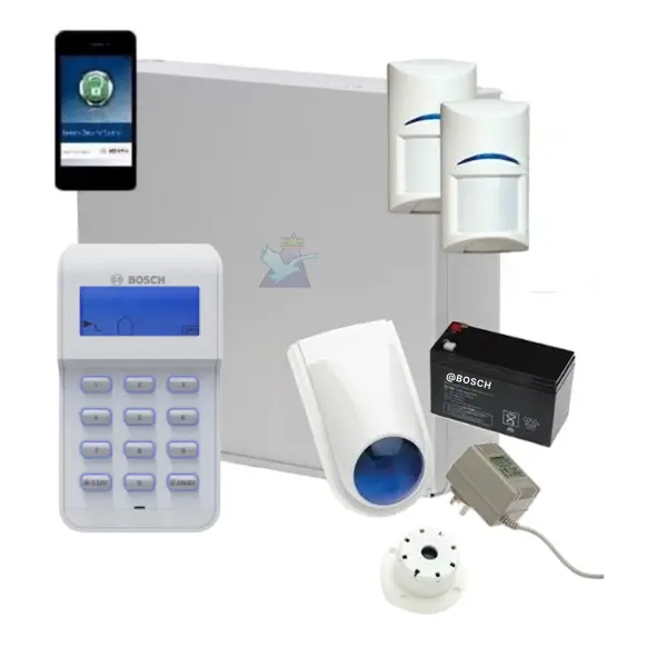 Bosch Solution 2000 Security Alarm System with 2 x PIR Detectors+ Icon Code Pad + IP Module
