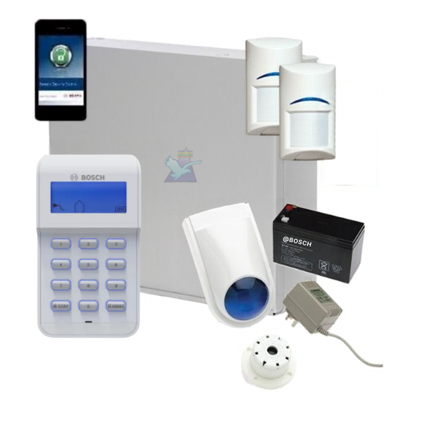 Bosch Solution 2000 Security Alarm System with 2 x Quad Detectors +Icon Code pad+ IP Module