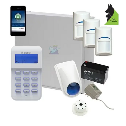 Bosch Solution 3000 Alarm System with 3 x Gen 2 Tritech Detectors+ Icon Code pad+ IP Module